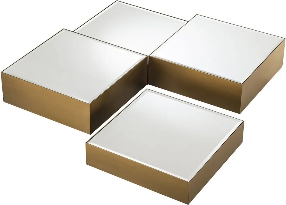 Set de 4 masute de cafea design LUX Esposito, alama periata 114369 HZ