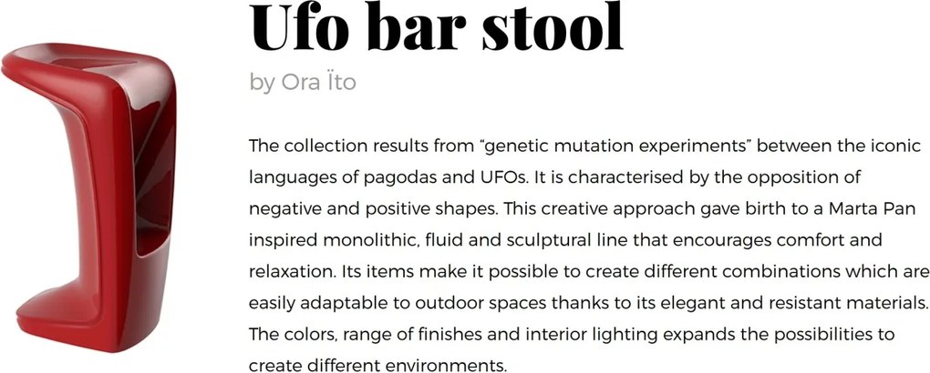 Scaun de bar exterior / interior design modern premium UFO BAR STOOL 63005 Vondom