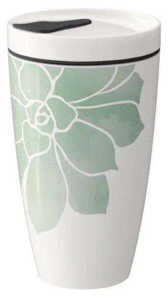 Cană de voiaj din porțelan Villeroy &amp; Boch Like To Go, 350 ml, verde - alb