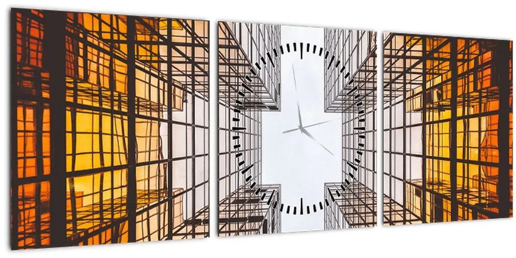 Tablou cu zgârie norii (cu ceas) (90x30 cm)