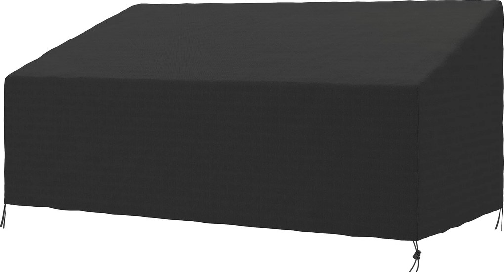 Outsunny Husă pentru canapea exterior impermeabilă 3 locuri, husă banc grădină Țesătură Oxford 600D, 218 x 111 x 63/101 cm, negru | Aosom Romania