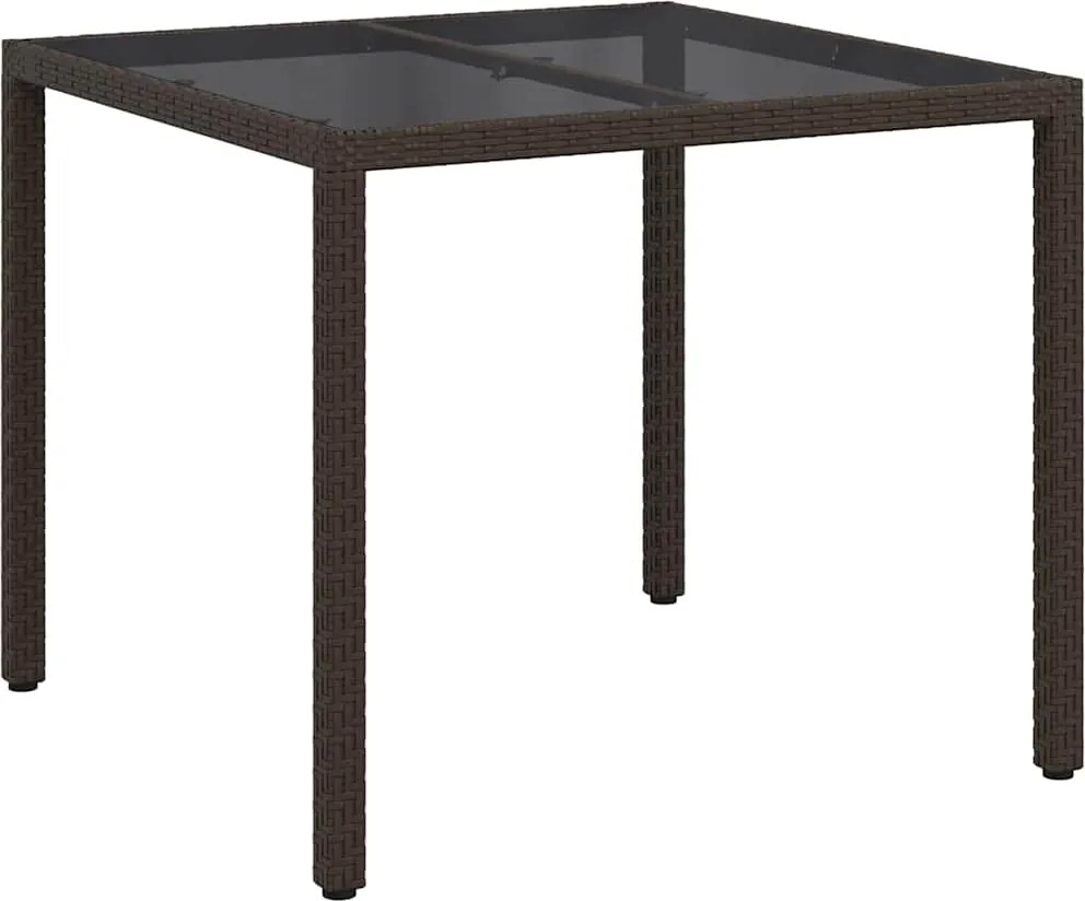 vidaXL Masă de Grădină Maro 90 x 90 x 75 cm poliratan
