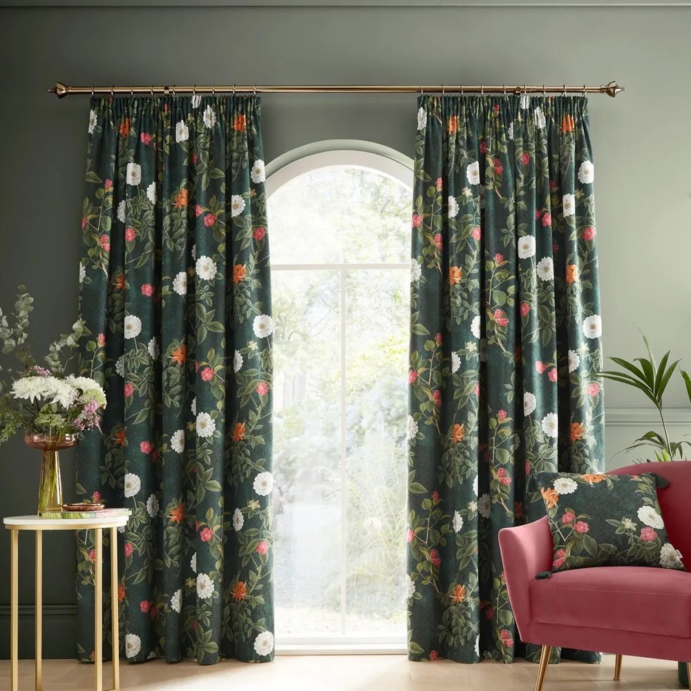 Draperii verzi 2 buc. 168x183 cm Arcadia Floral – RHS