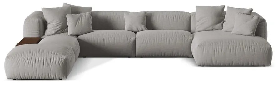 Colțar modular gri deschis (cu colț pe partea stângă /în formă de "U") Martina – Micadoni Home