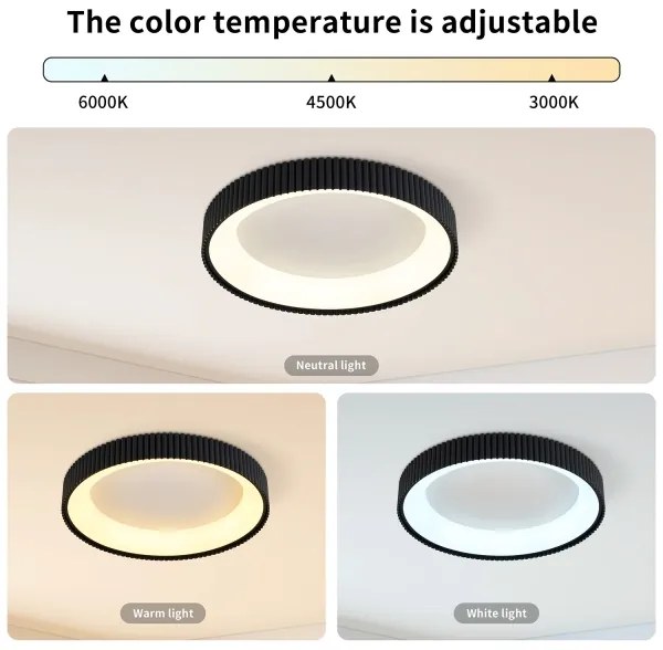 Brilagi - Plafonieră LED dimabilă FALCON MODERN, 30W/230V, 40 cm, neagră + telecomandă