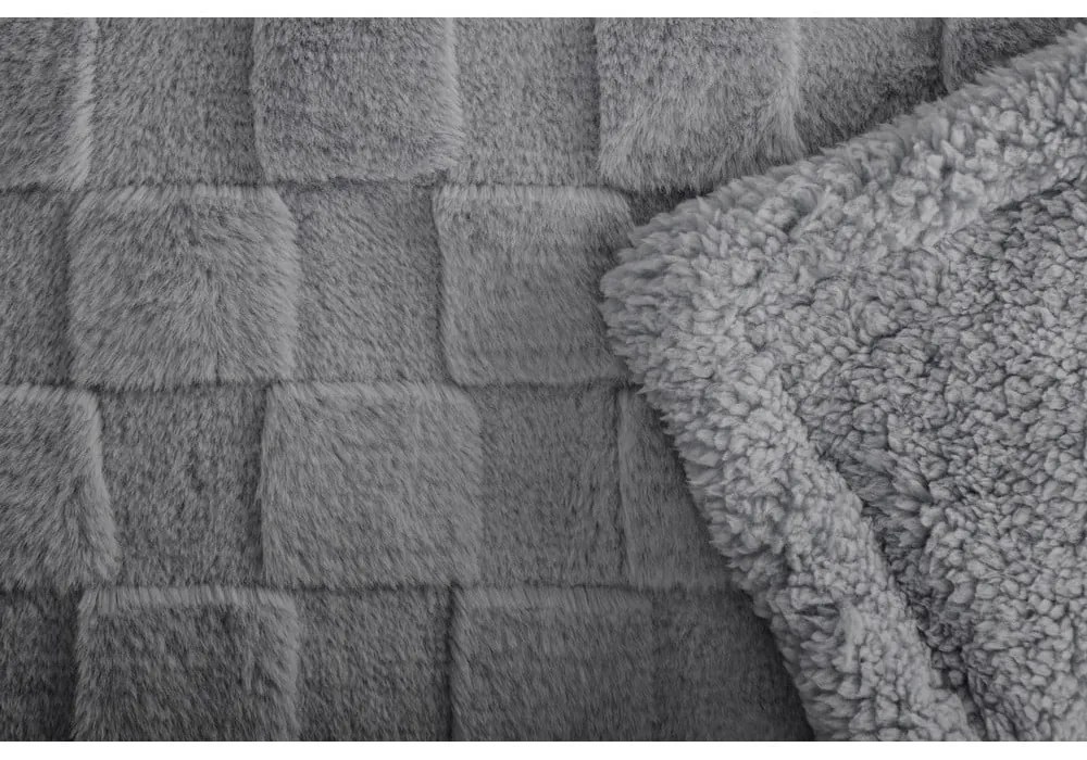 Pătură gri din micropluș/cocolino 150x200 cm Rava – Tiseco Home Studio