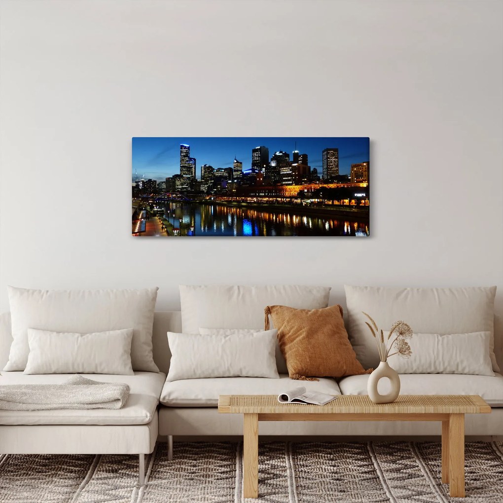 Tablou cu noaptea în Melbourne (120x50 cm)