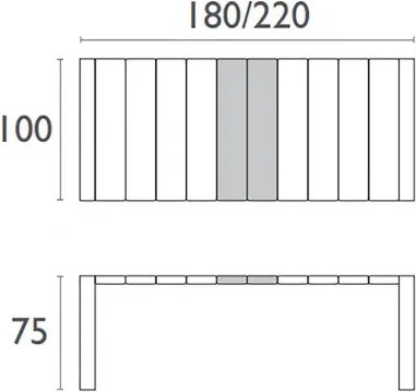 Masa Margo terasa, extensibila 180/ 100 cm, polipropilena - BEJ TAUPE