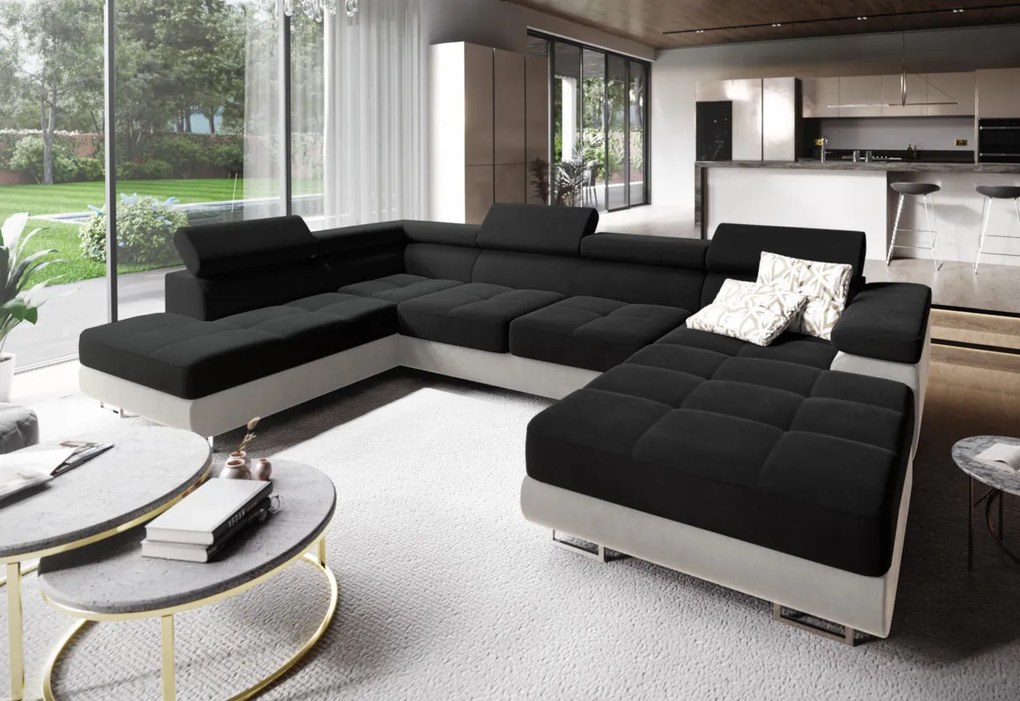 Supermobel Canapea in forma de U CASONE, 345x70x202, sawana 14/soft 11, stanga