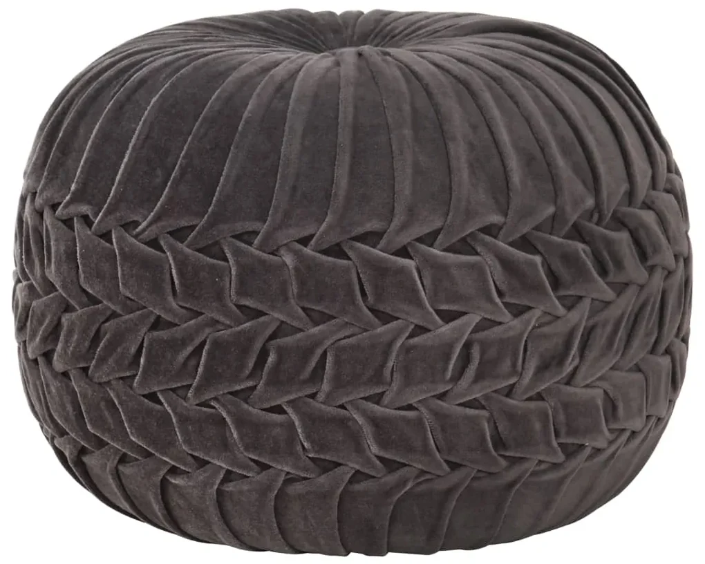 284032 vidaXL Taburet puf design smoc, antracit, 40x30 cm, bumbac & catifea