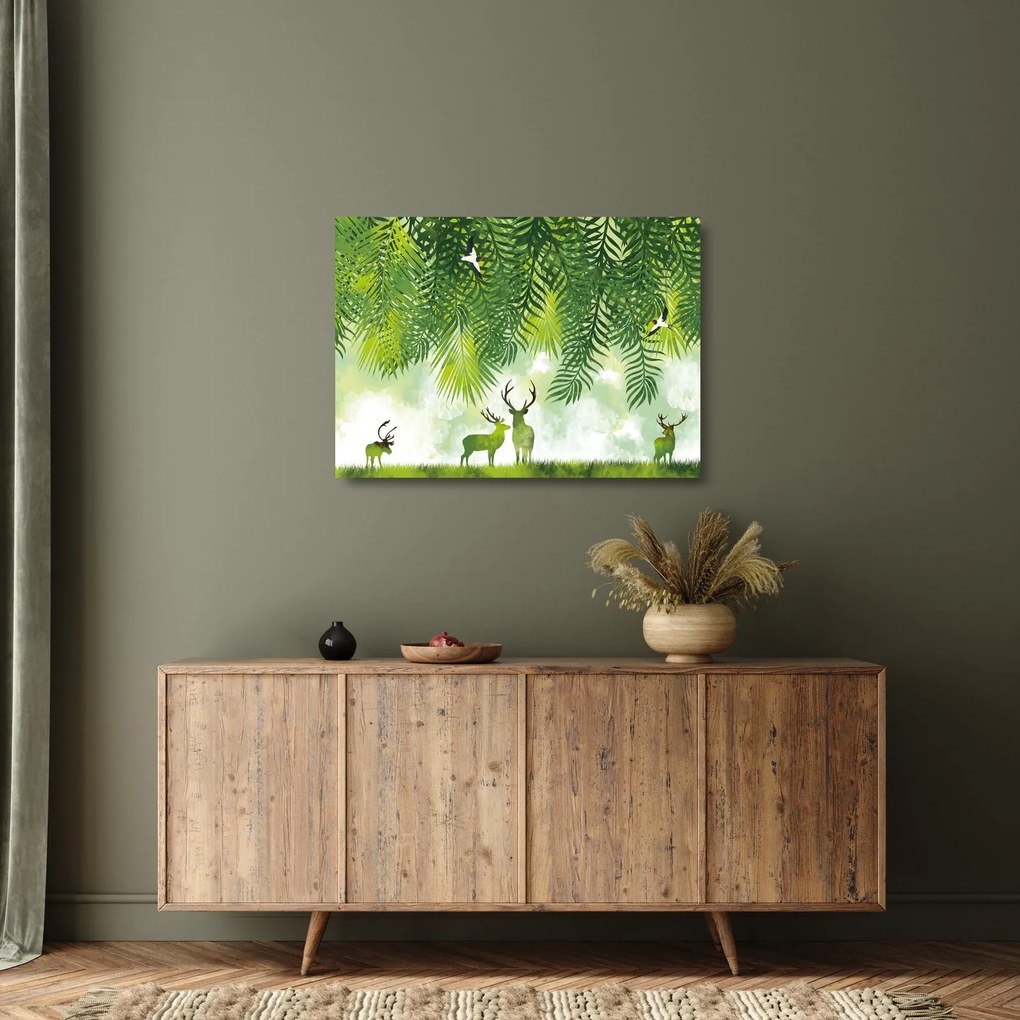 Tablou pe sticlă - Ceb în pădure (70x50 cm)