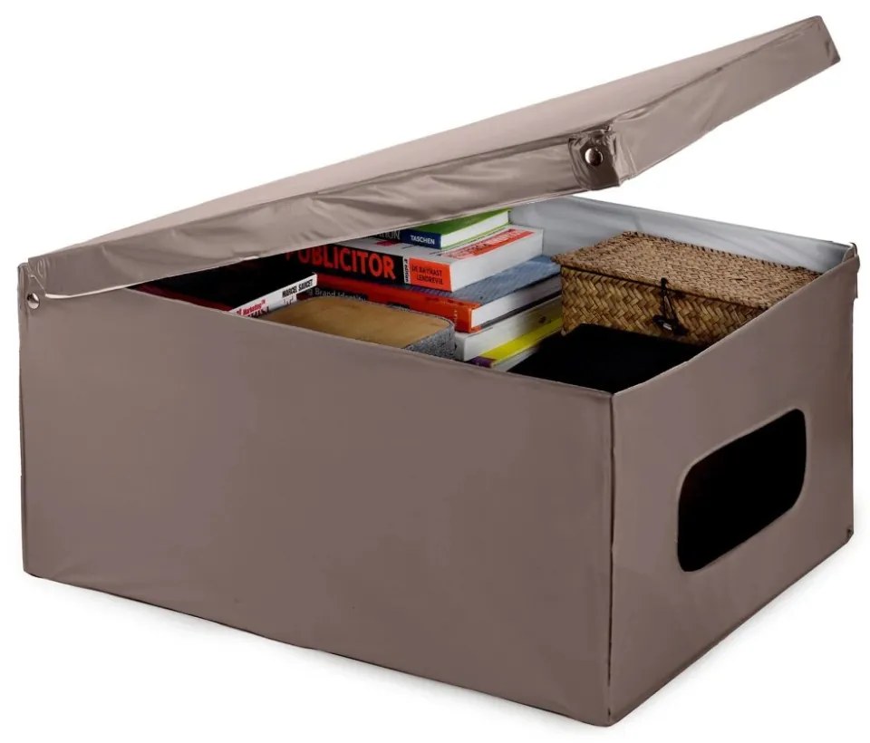 Compactor Cutie de depozitare pliabilă cu capac SMART, 50 x 40 x 25 cm, taupe, S