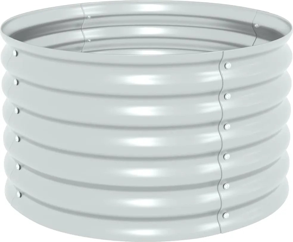 vidaXL Strat înălțat de grădină, argintiu, 80x80x44 cm oțel galvanizat