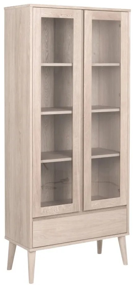 Vitrină în culoare naturală cu aspect de lemn de stejar 80x178 cm Nagano – Actona