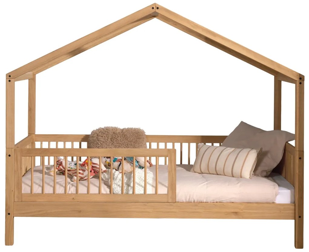 Set FORREST OAK format dintr-un Pat copii Vipack (90 x 200 cm) și o bară de siguranță.