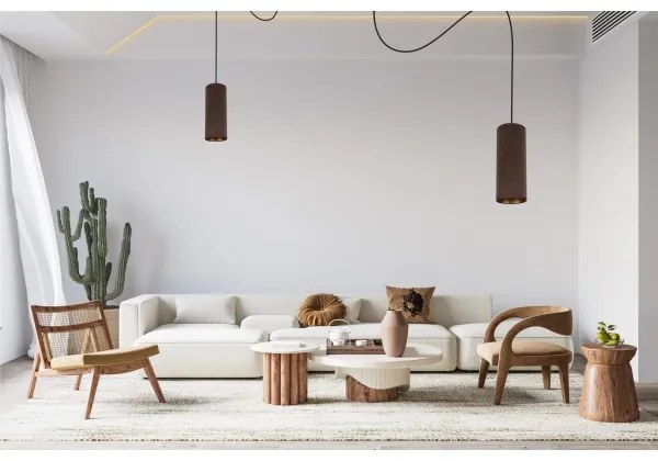 Lustr AVALO 2xE27/60W/230V cablu, maro cupru, model păianjen