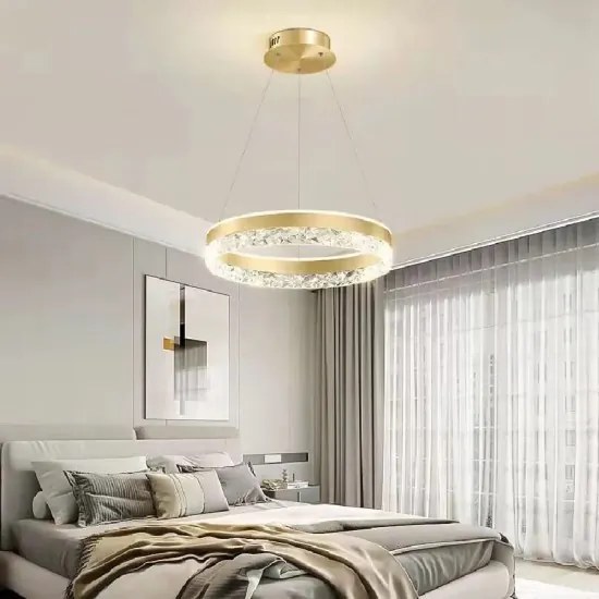 Lustra LED Cu Telecomanda, Elit's Gold , 124w
