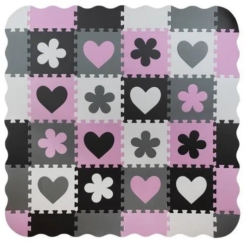 Covor tip puzzle, pentru copii, spuma EVA, 16 piese, 30x30 cm, Isotrade