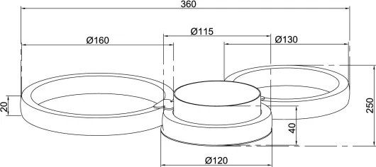 Ondaluce - Aplica de perete LED POIS, 20W, 230V, aurie