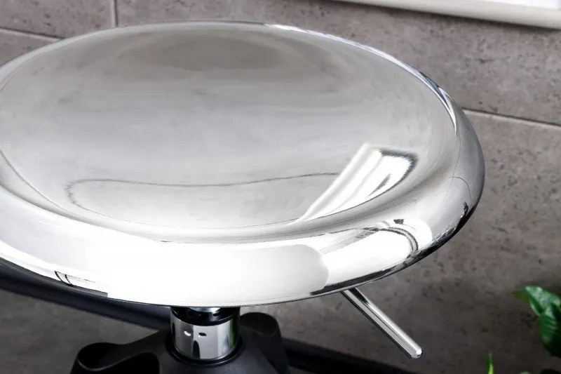 Scaun de bar pivotant Industrial 80cm, crom