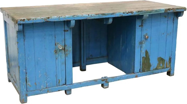 Bufet inferior albastru din lemn 183 cm Fatoka Raw Materials