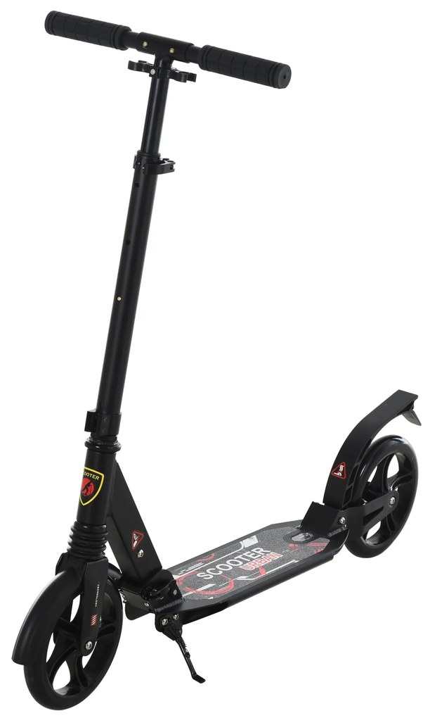 HOMCOM Trotinetă Pliabilă Scooter cu Ghidon Înălțime Ajustabilă Trotinetă Ușoară pentru Adulți și Copii (peste 14 ani) Tip Skateboard cu Frână Roți Mari Ø200 mm Aluminiu Capacitate 100kg | Aosom Romania
