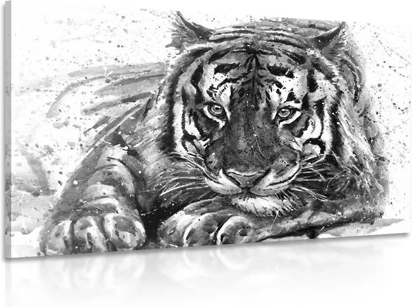 Tablou prădătorul animalelor în design alb-negru