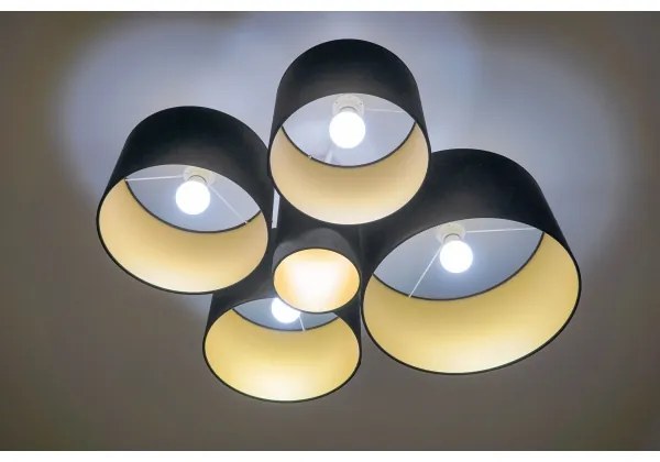 Duolla - Plafonieră ROLLER PENTO 5xE27/60W/230V negru/auriu