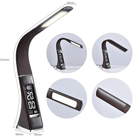 Lampă de masă LED dimabilă cu afișaj Immax 08948L LEATHER LED/7W/230V