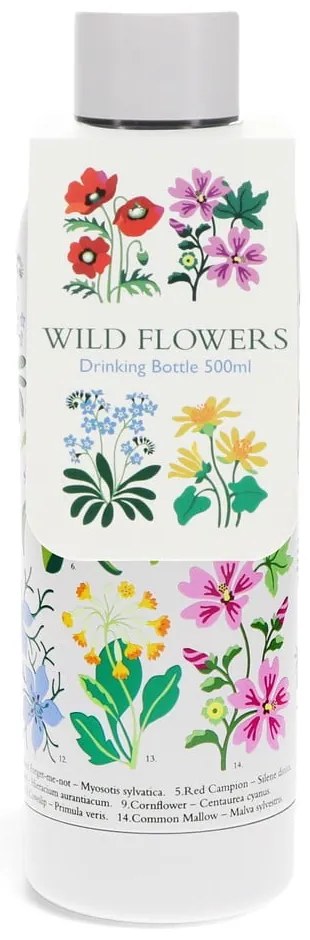 Sticlă albă din oțel inoxidabil 500 ml Wild Flowers – Rex London