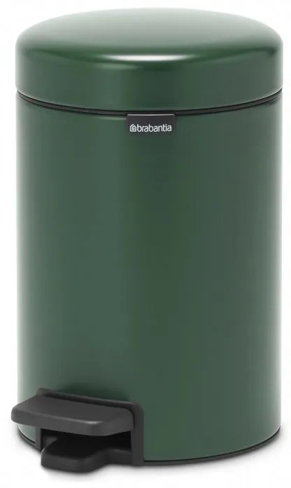 Cos de gunoi cu pedala Brabantia NewIcon 1003196, 3 L, Inchidere lina, Baza antiderapanta, Verde inchis