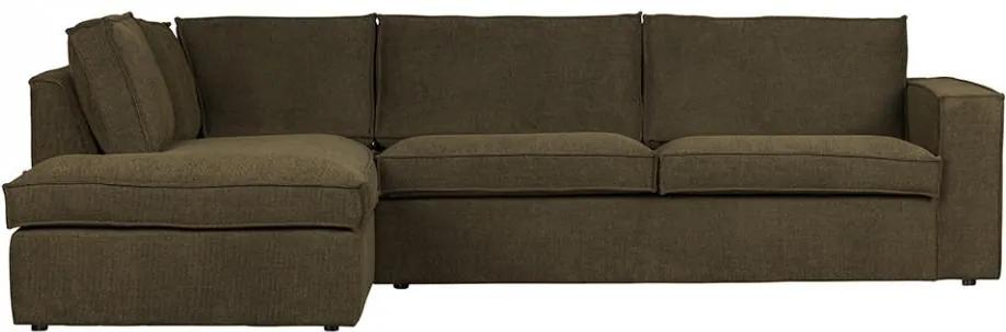 Canapea cu colt verde din poliester 283 cm Freddie Left