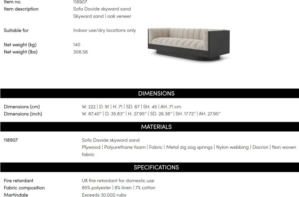 Canapea moderna design LUX Davide