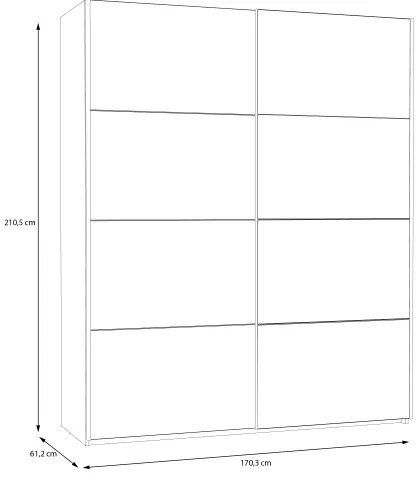 Șifonier cu oglindă KARO 170x210 cm, alb