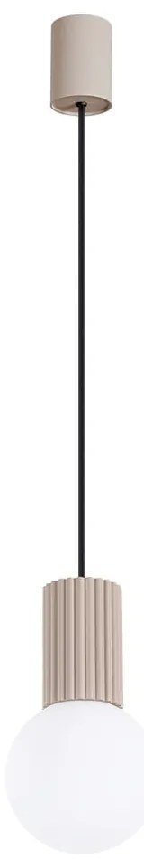 Lustră taupe cu abajur din sticlă ø 12 cm Orbital – Sollux