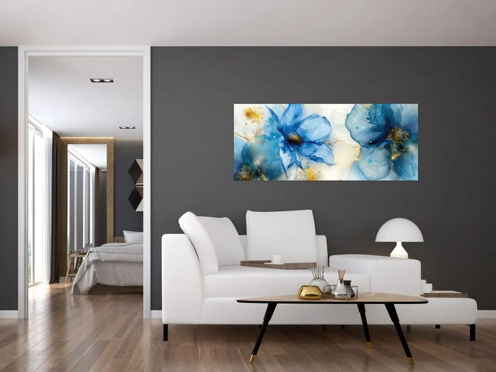 Tablou - Floral, pictură cu cerneală (120x50 cm)