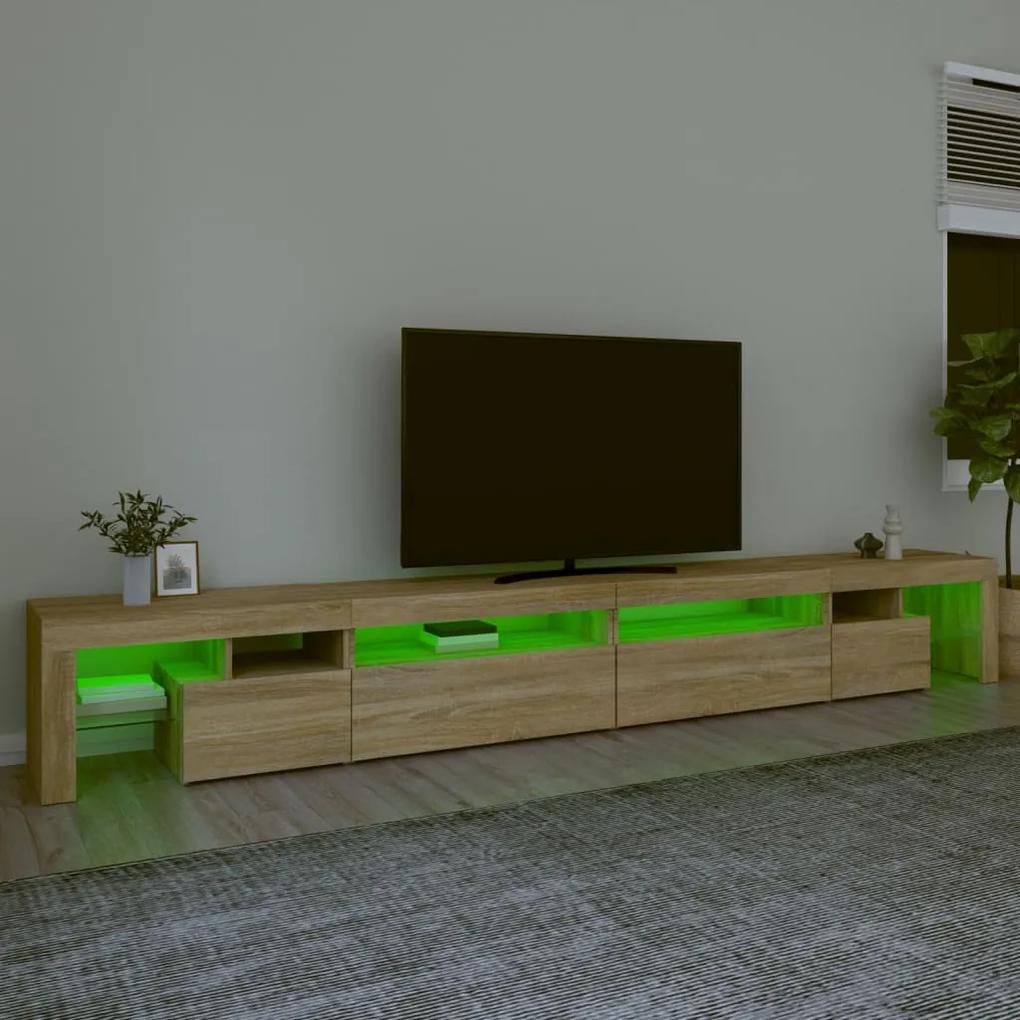 Comoda TV cu lumini LED, stejar sonoma, 290x36,5x40 cm 1, Stejar sonoma, 290 x 36.5 x 40 cm