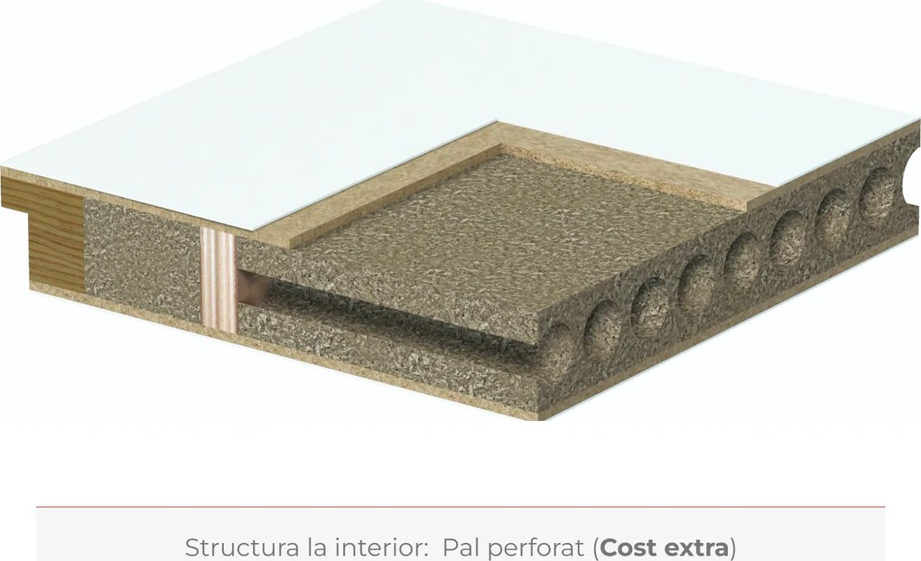 Usa cu toc reglabil HDF PORTA DECOR - ST DR 280-320 mm - 100% Rezistent la Apa, Alb