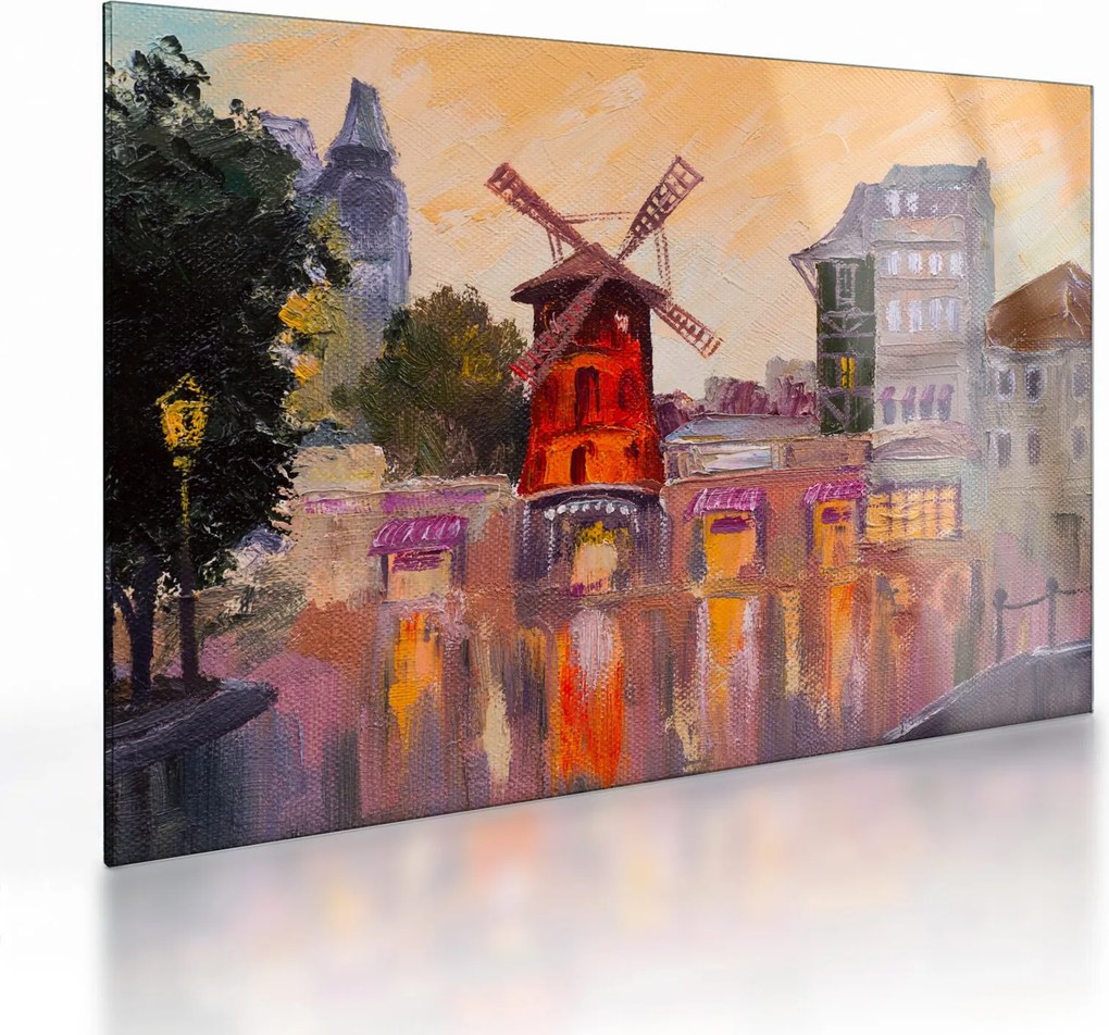 Tablou pe sticlă - Moulin rouge, Paris, Franța (70x50 cm)