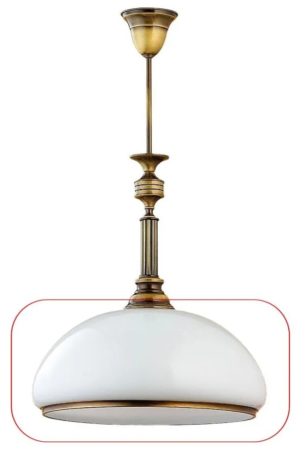 Abajur universal de rezervă din sticlă Jupiter ZEUS E27 d. 37 cm alb