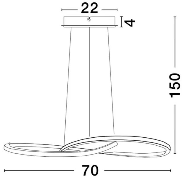 Lustra LED design modern Treccia, auriu