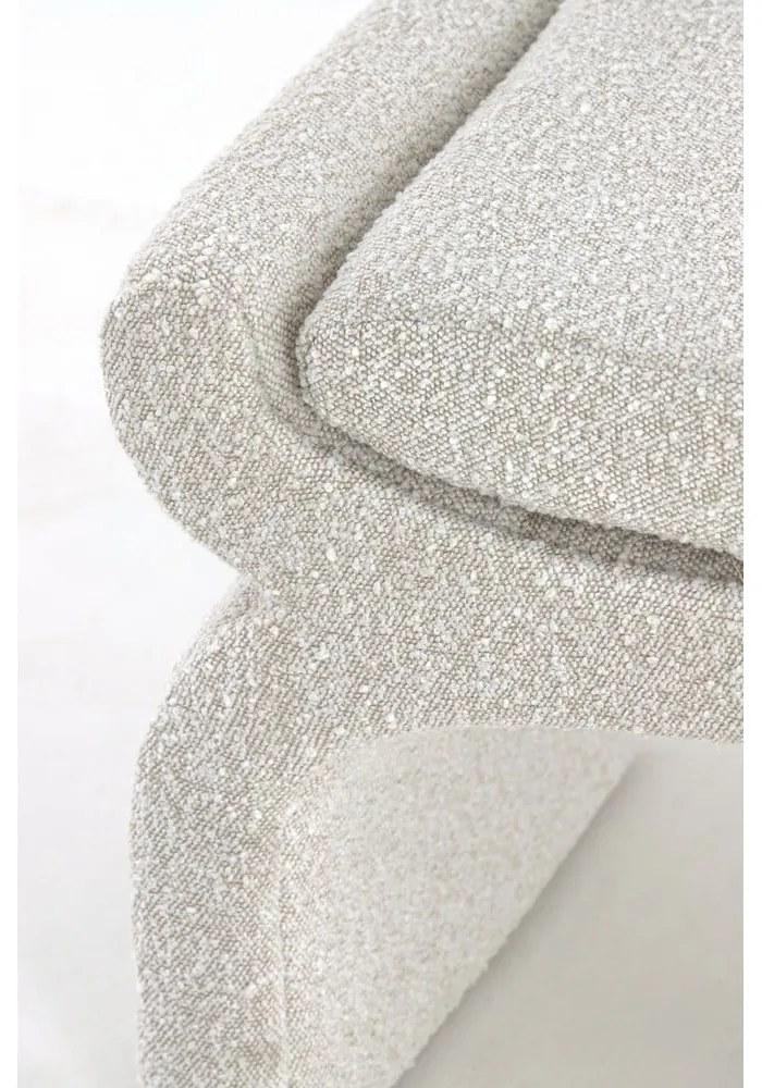 Bancă crem cu tapițerie din țesătură bouclé Nafya – Light &amp; Living