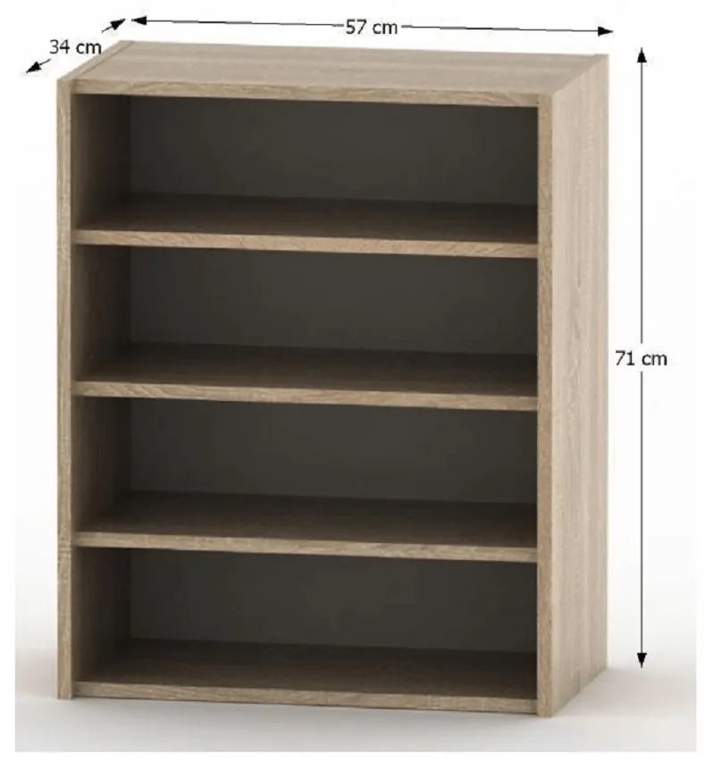 Bibliotecă TEMPO ASISTENT 013, stejar sonoma