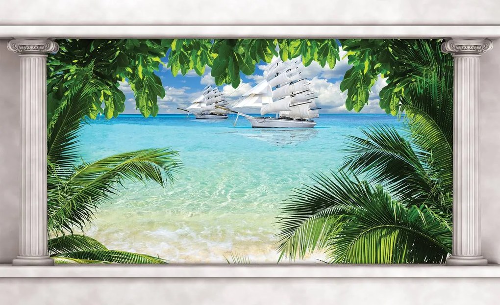 Fototapet - Corabie pe ocean (254x184 cm)