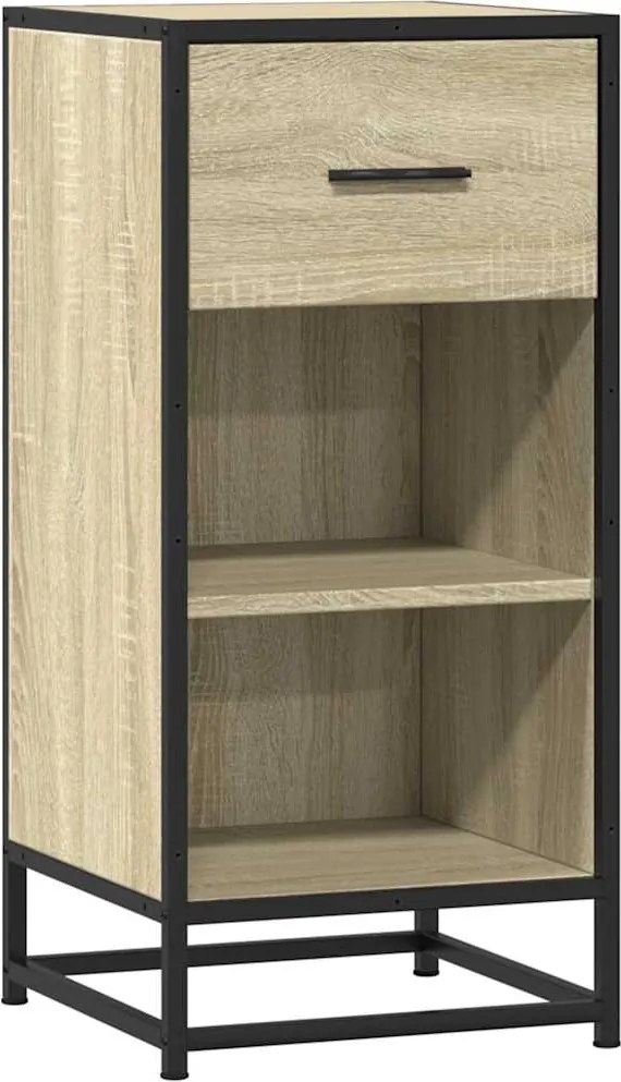 vidaXL Dulap, stejar sonoma, 35,5x35x76 cm, lemn prelucrat și metal