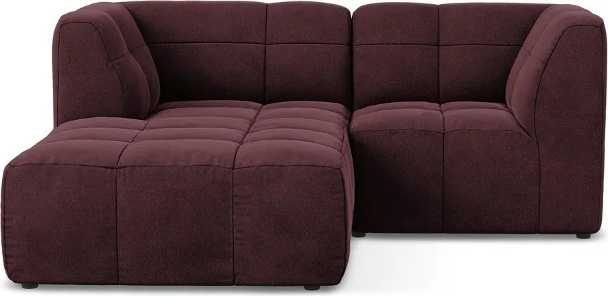 Colțar burgundy cu tapițerie din catifea (cu colț pe partea stângă/cu șezlong) Aloha – Makamii