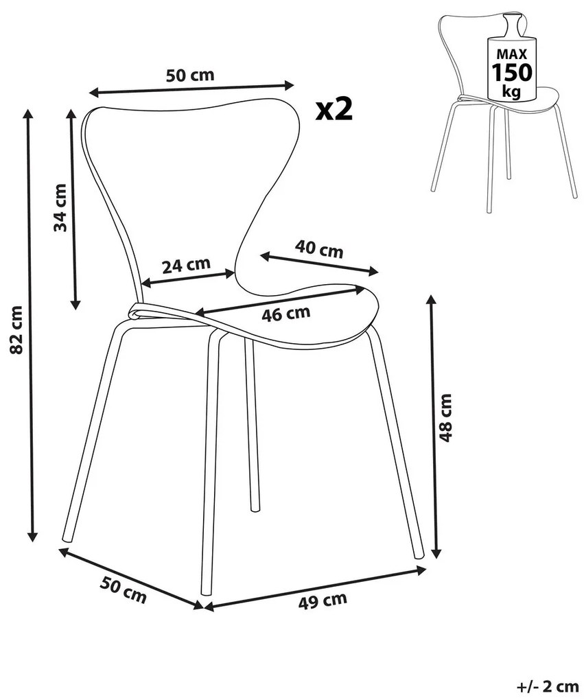 Set 2 buc scaune sufragerie Baylor (gri + Negru). 1078161