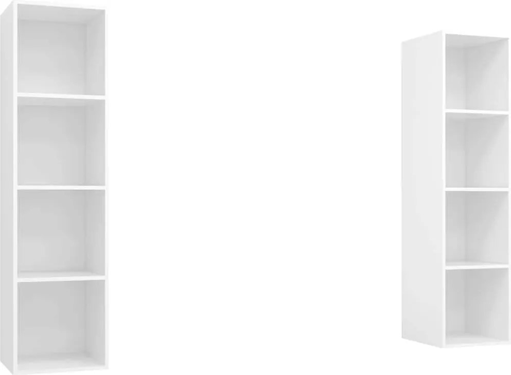 vidaXL Dulapuri TV suspendate, 2 buc. alb, lemn prelucrat