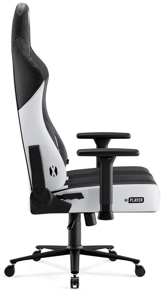 Scaun Gaming Diablo X-Player 2.0 Din Material Normal Size: Alb-Negru