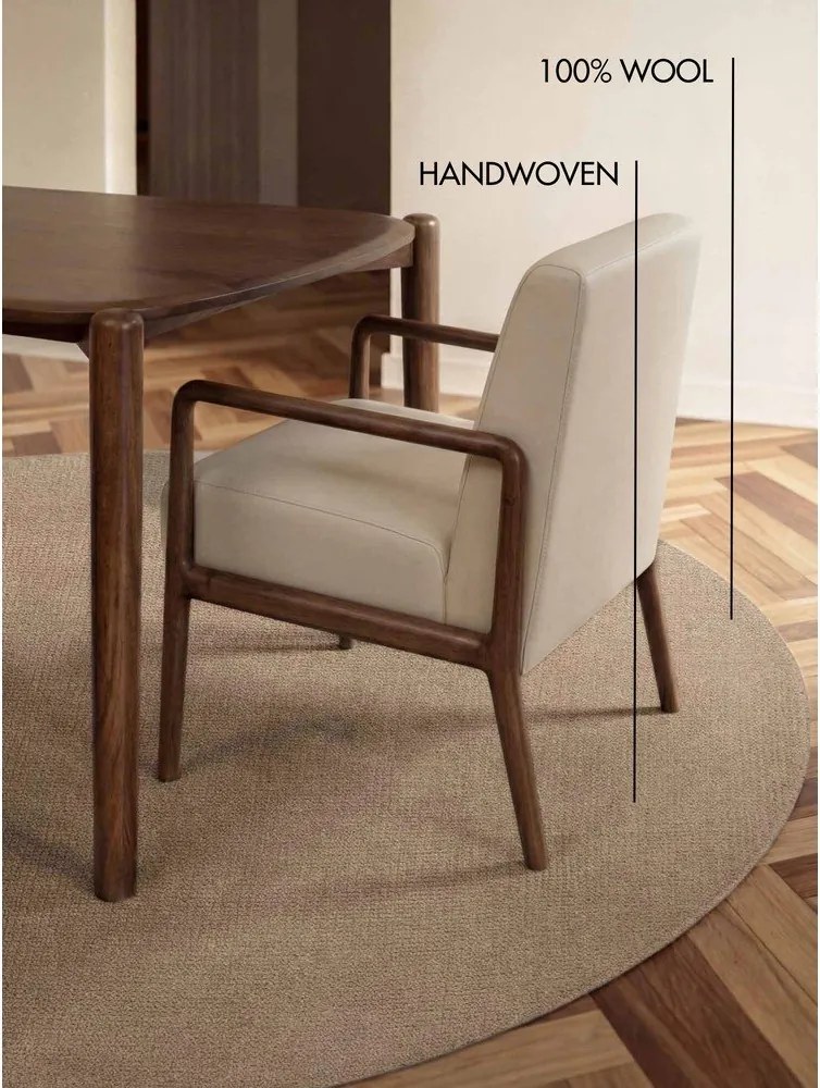 Covor bej țesut manual rotund din lână ø 200 cm Greenwich – Ted Baker